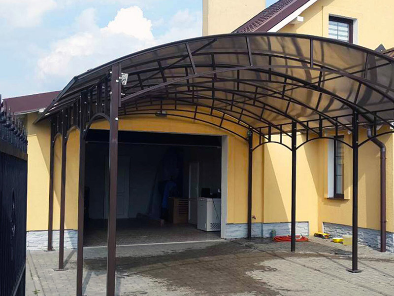 Установка навеса для автомобиля Установка навеса для автомобиля